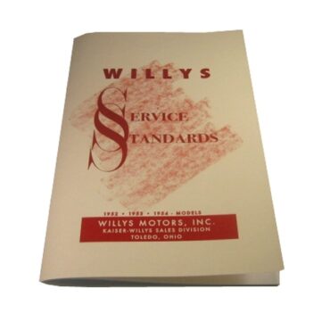 Willys Service Standards Manual Fits  All Willys & Jeeps