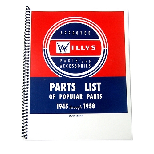 Willys Master Parts List Manual Fits All Willys & Jeeps