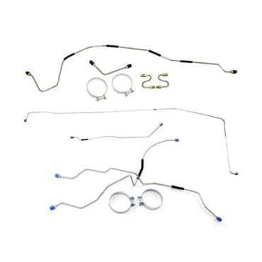 Complete Formed Steel Brake Line Kit Fits  46-48 CJ-2A (early style master cylinder with front hole threaded)