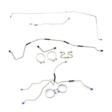 Complete Formed Steel Brake Line Kit Fits  48-49 CJ-2A (later style master cylinder with both front mounting holes unthreaded)