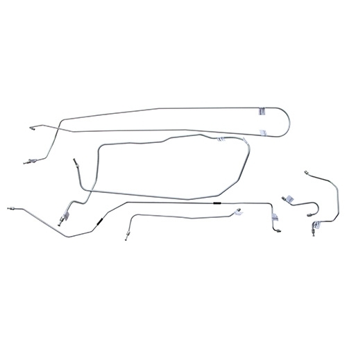 US Made Complete Formed Steel Brake Line Kit (F 4-134 & 6-226) Fits 54-55 Station Wagon, Sedan Delivery with Dana 44 axle, Early