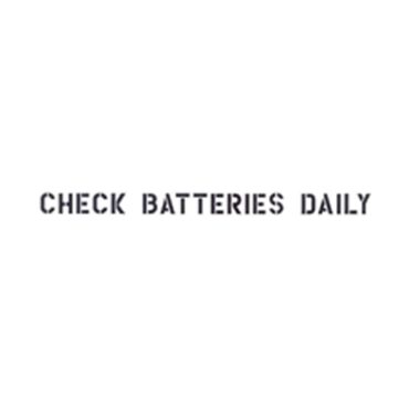 New Standard 1" Check Batteries Dailey Paint Mask Stencil Fits  41-71 Jeep & Willys (1 Line)