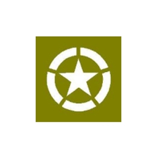 Paint Mask Stencil w/6" Diameter Star "Broken" Invasion Circle Fits  41-71 Jeep & Willys