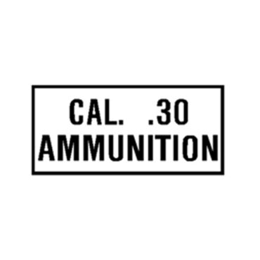 New Cal. 30 Ammunition Decal Fits  41-71 Jeep & Willys