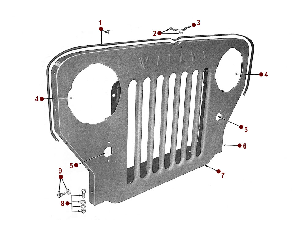 Grille - 53-64 CJ-3B