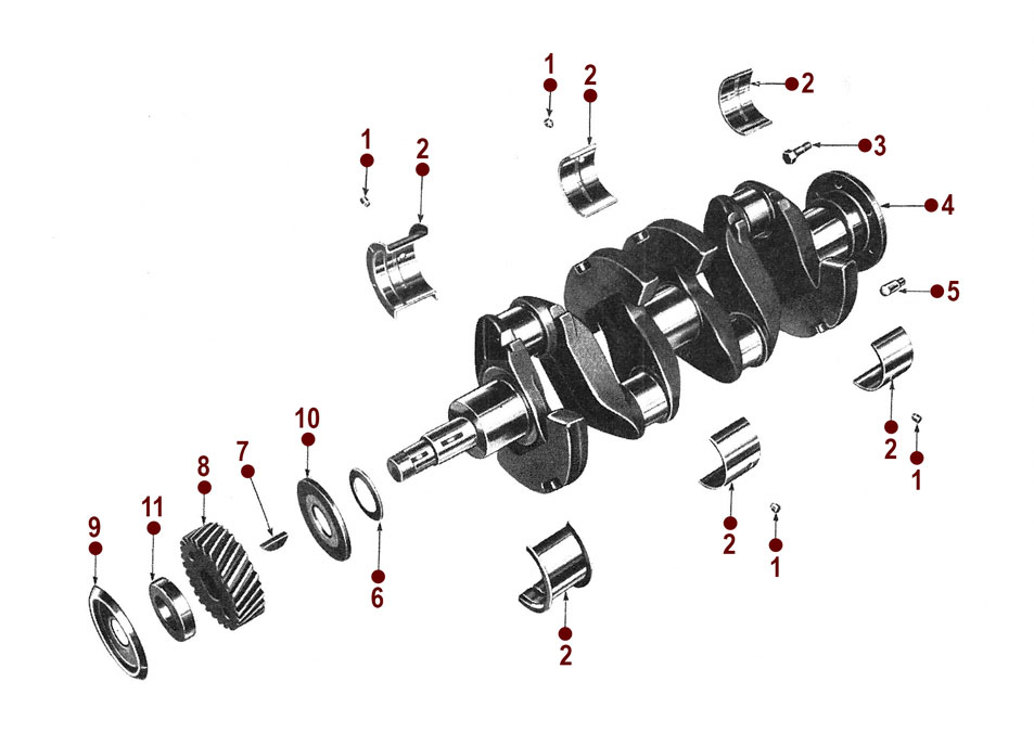 Crankshaft & Bearings - 4-134 Engine