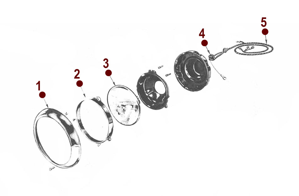 Headlight Diagram - 49-53 CJ-3A