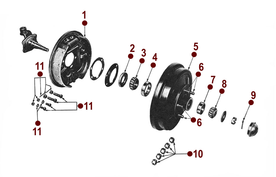 Front Axle - Front Wheel Hub - 2WD Jeepster