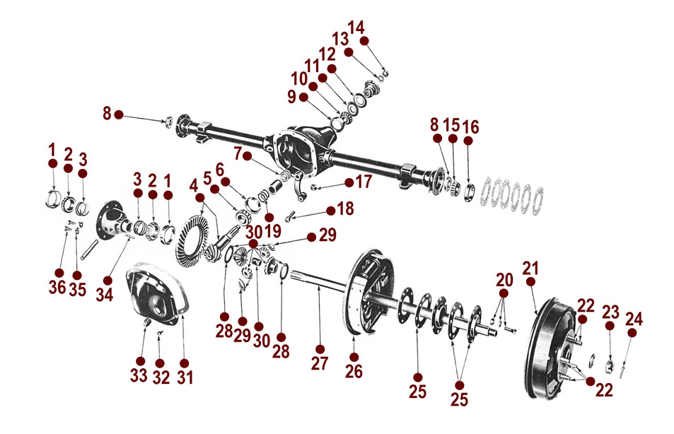 Dana 23 Rear Axle - 48-51 Jeepster