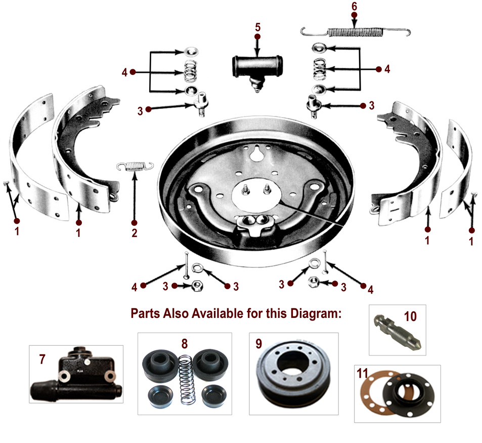 Wheel Brake - CJ-3B, 5, 6, M38A1