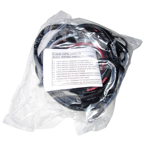 Complete Wiring Harness - Made in the USA  Fits 41-45 MB, GPW (Push Pull Headlight Switch)
