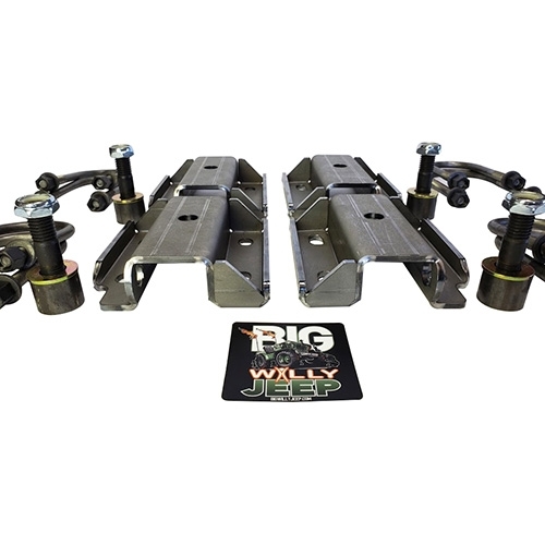 US Made Hi-Line U-Bolt Skid Plate Kit (1 required) Fits 41-64 MB, GPW, CJ-2A, 3A, 3B, M38