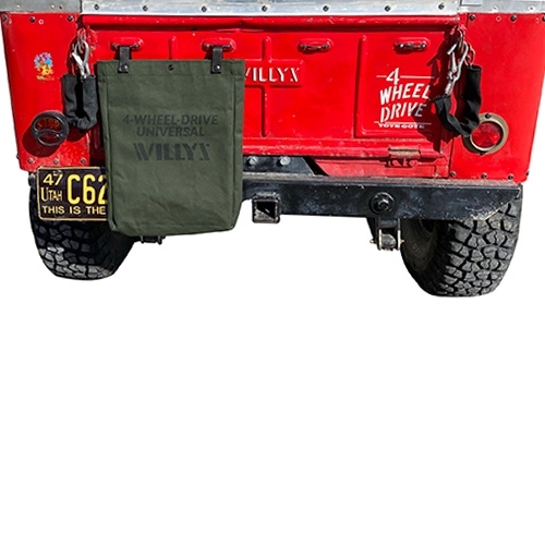 US Made Stenciled Canvas Storage Bag for Tailgate (OD Green) Fits 41-71 Jeep & Willys
