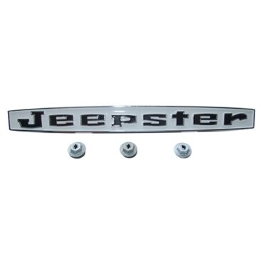 Reproduction "JEEPSTER" Emblem (white background with black lettering) Fits 66-73 Jeepster Commando