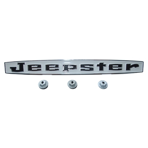 Reproduction "JEEPSTER" Emblem (white background with black lettering) Fits 66-73 Jeepster Commando