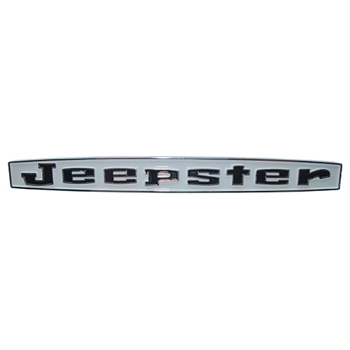 Reproduction "JEEPSTER" Emblem (white background with black lettering) Fits 66-73 Jeepster Commando