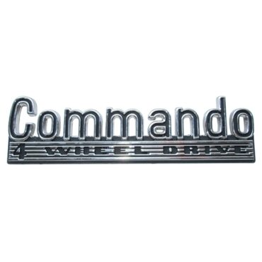Reproduction Jeep "Commando 4 Wheel Drive" Emblem Fits 66-71 Jeepster Commando