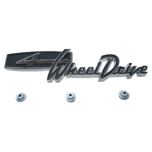 Reproduction Tailgate "4 Wheel Drive" Emblem Fits 66-69 Jeepster Commando