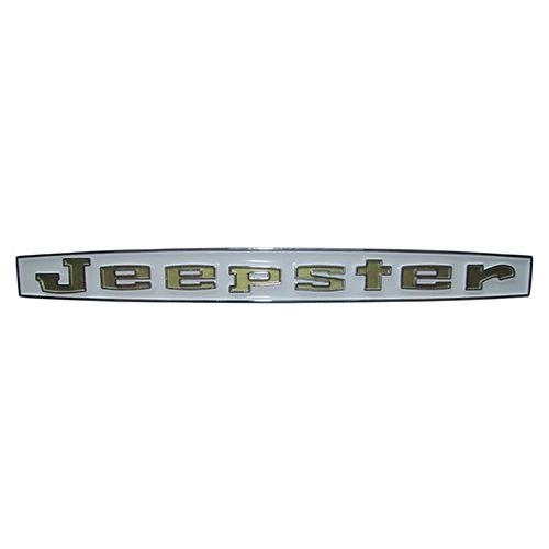 Reproduction "JEEPSTER" Emblem (white background with gold letters) Fits 66-73 Jeepster Commando
