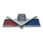 Reproduction V8 Emblem (Red, White, Blue) Fits 72-73 Jeepster Commando