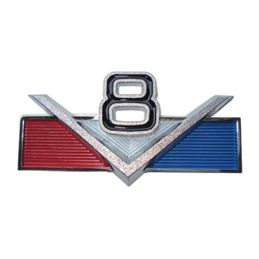 Reproduction V8 Emblem (Red, White, Blue) Fits 72-73 Jeepster Commando