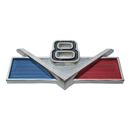 Reproduction V8 Emblem (Blue, White, Red) Fits 72-73 Jeepster Commando