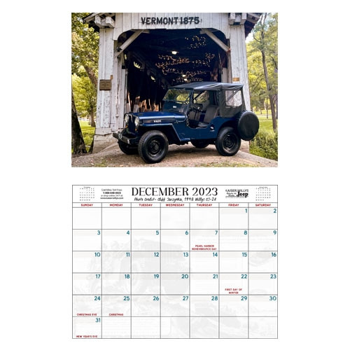 2023 Kaiser Willys Calendar All Willys & Jeep Vehicles