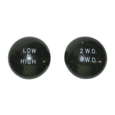 Black Dual Shift Lever Engraved Knobs (Pair) Fits 41-71 Jeep & Willys with Dana 18 transfer case