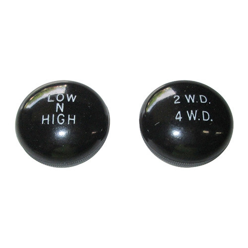 Black Dual Shift Lever Engraved Knobs (Pair) Fits 41-71 Jeep & Willys with Dana 18 transfer case