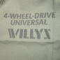 Stenciled "Willys" Zipper Bag with Black Spring Clip Hooks Fits 41-71 Jeep & Willys (Olive Drab)