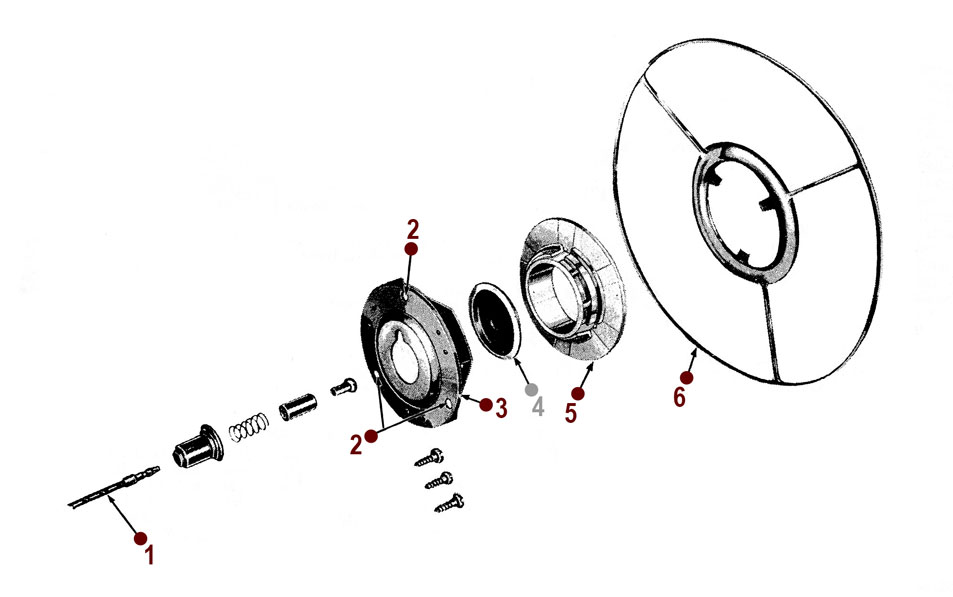 Willys America Horn Button Retainer Mount Repair Kit for Willys Overland  1948 to 1950 Deluxe Steering Wheel Horn Button Retainer