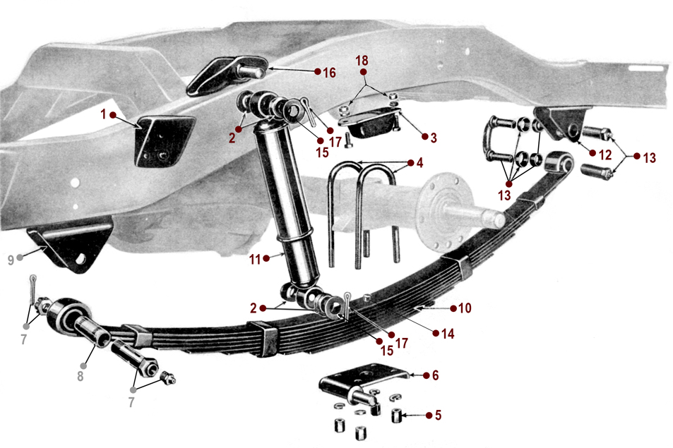 Rear Spring - 52-71 M38A1