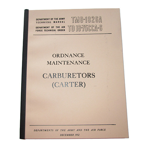 "Carburetors (Carter)" Ordnance Maintenance Fits 41-52 Jeep & Willys
