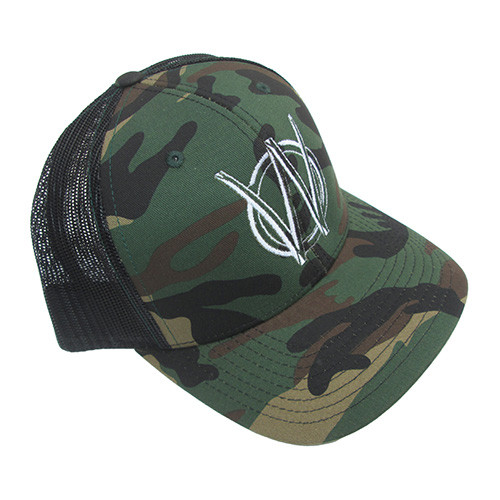 Willys Embroidered Trucker Hat (Camo w/Black Mesh) Fits 41-71 Willys and Jeep