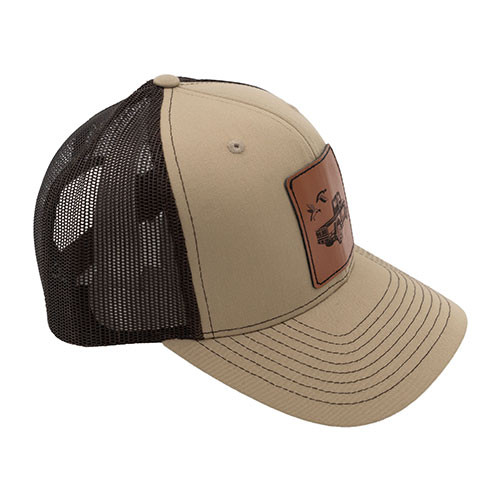 Willys "Ducks and Trucks" Mesh Trucker Hat (Khaki/Brown) Fits 41-71 Willys and Jeep