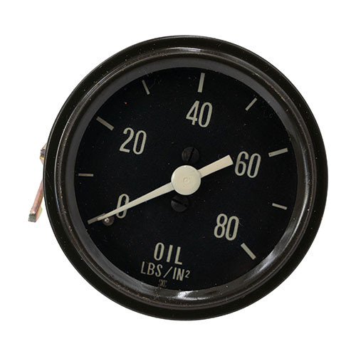 Original Reproduction Instrument Panel Oil Gauge With Tubing Fits 41-66 CJ-2A, 3A, 3B, M38, M38A1