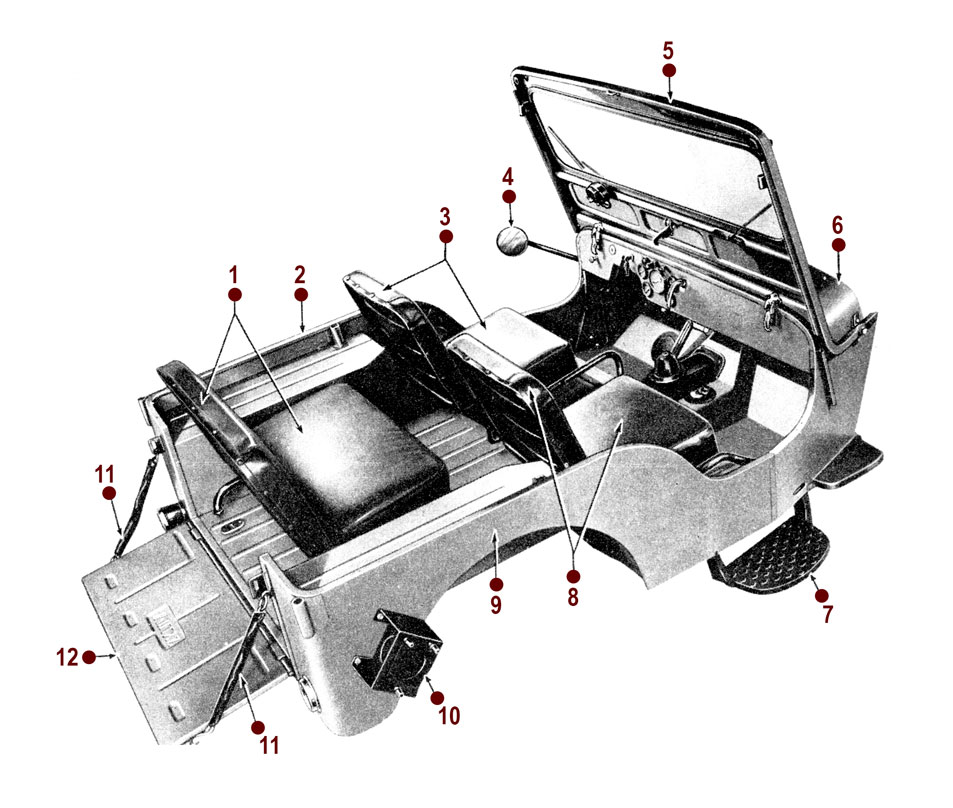 Body - Rear Quarter - 53-64 CJ-3B