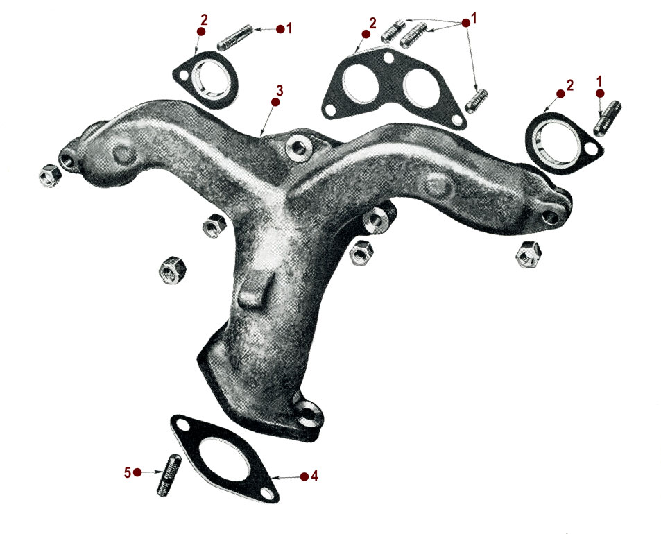 Exhaust Manifold - View 2 - Willys CJ-3B